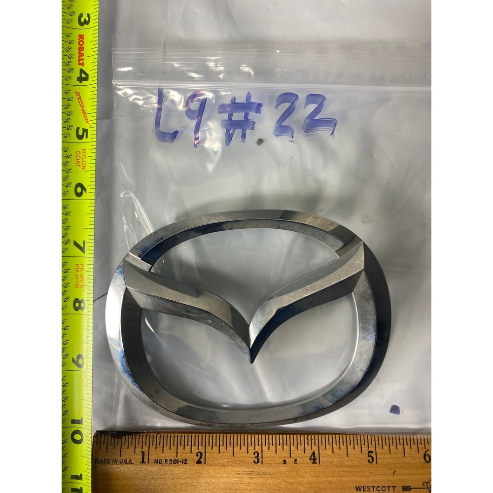Mazda Chrome Logo Emblem Badge Replacement Front Rear Trunk Hood 4.5 x 3.5 Inch